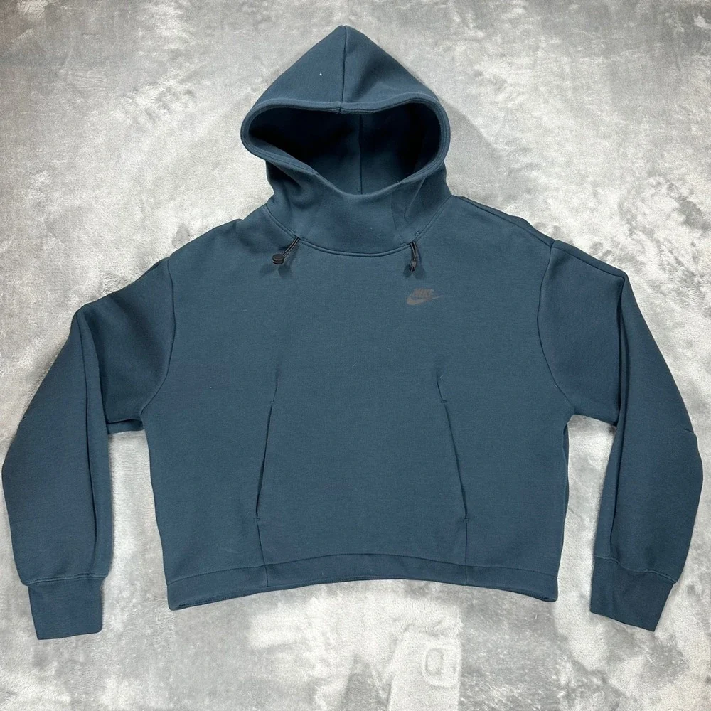 Nike Phoenix Fleece Oversized Hoodie Teal Blue FV6322-478 Womens Small